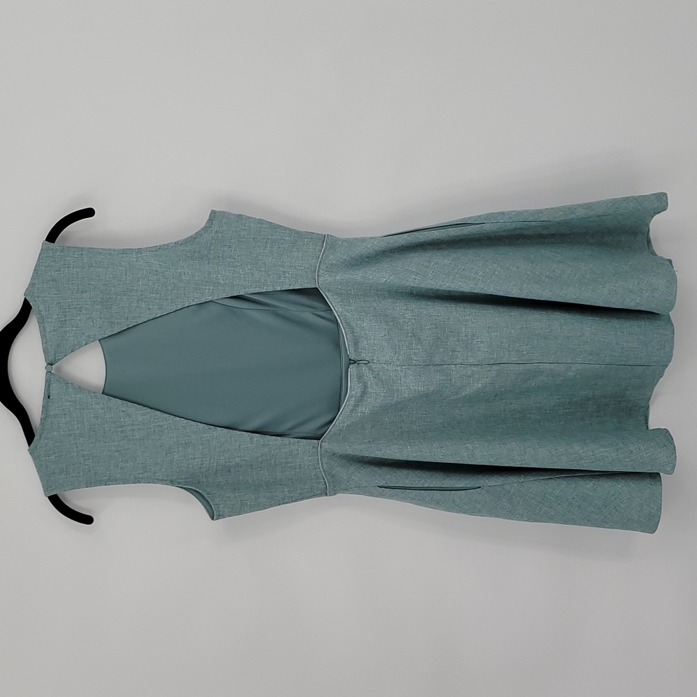 Lulu's Winsome Backless Skater Mini Dress Mint Blue with Pockets Fit & Flare - Picture 7 of 11